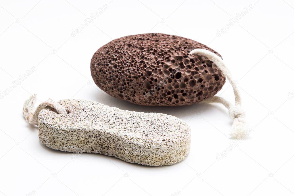 Pumice on white background
