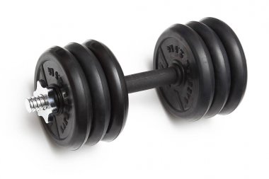 Beyaz arka plan üzerinde ağır siyah halter