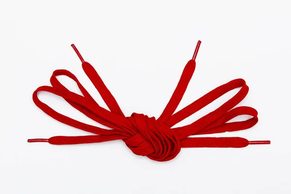 Czerwone sznurówki do butów — Zdjęcie stockowe