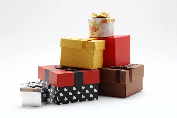 Gift boxes on white background — Stock Photo, Image
