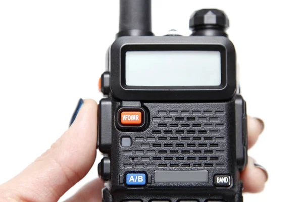 Handheld walkie talkie on a white background — Stock Photo, Image