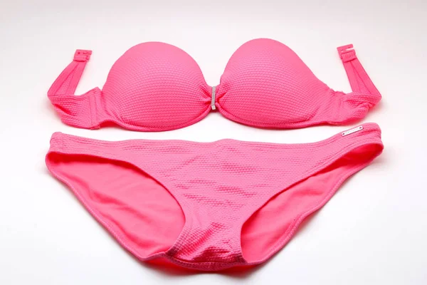 Pink bikini on white background — Stock Photo, Image