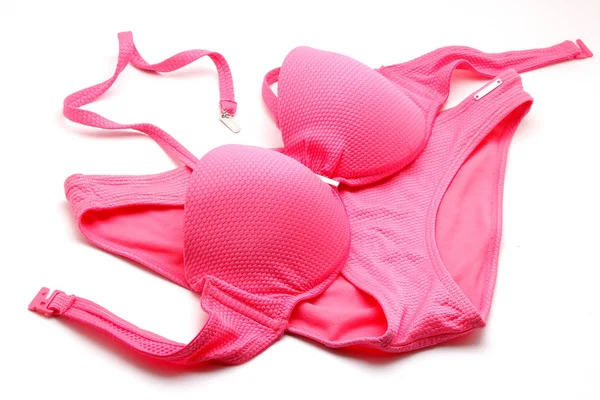 Pink bikini on white background — Stock Photo, Image