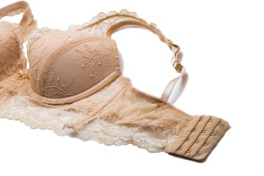 Güzel bej iç çamaşırı beyaz arka plan üzerinde