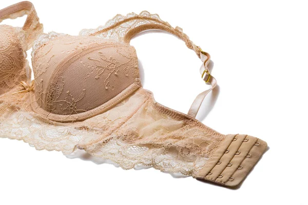 Güzel bej iç çamaşırı beyaz arka plan üzerinde