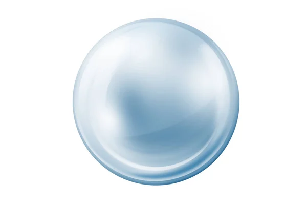Balle vide en verre gris et bleu sur fond blanc — Photo