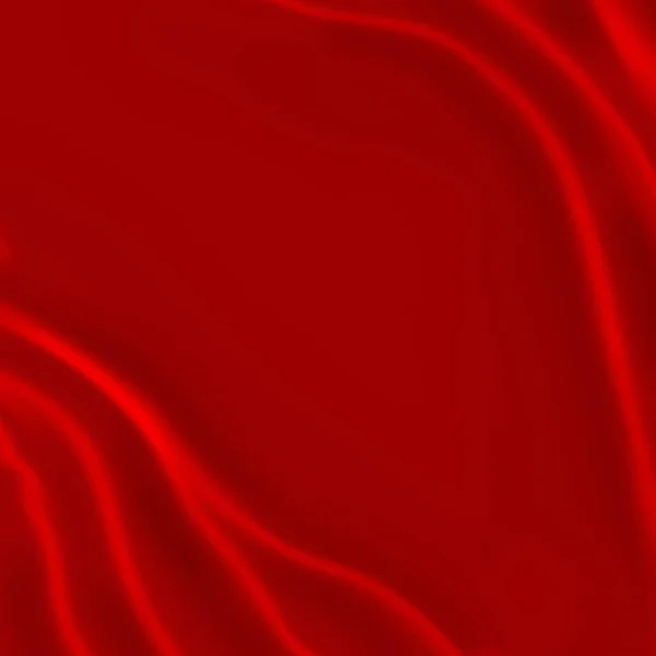 Fondo rojo de pliegues ondulados de material de satén de seda o lujoso — Foto de Stock