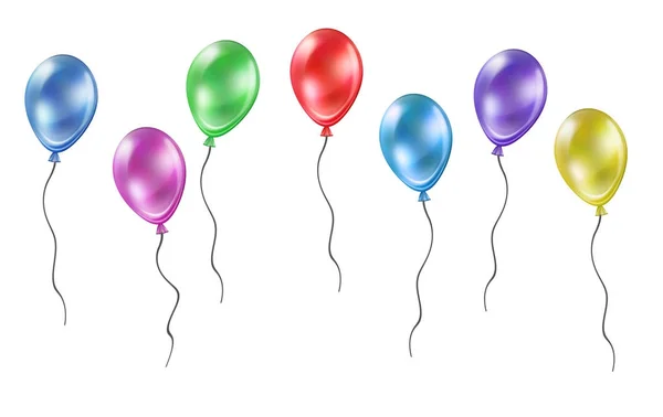 Balões Voadores Isolados Branco — Fotografia de Stock