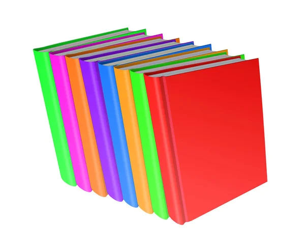 Stack Color Books White Background Illustration — Stock Photo, Image