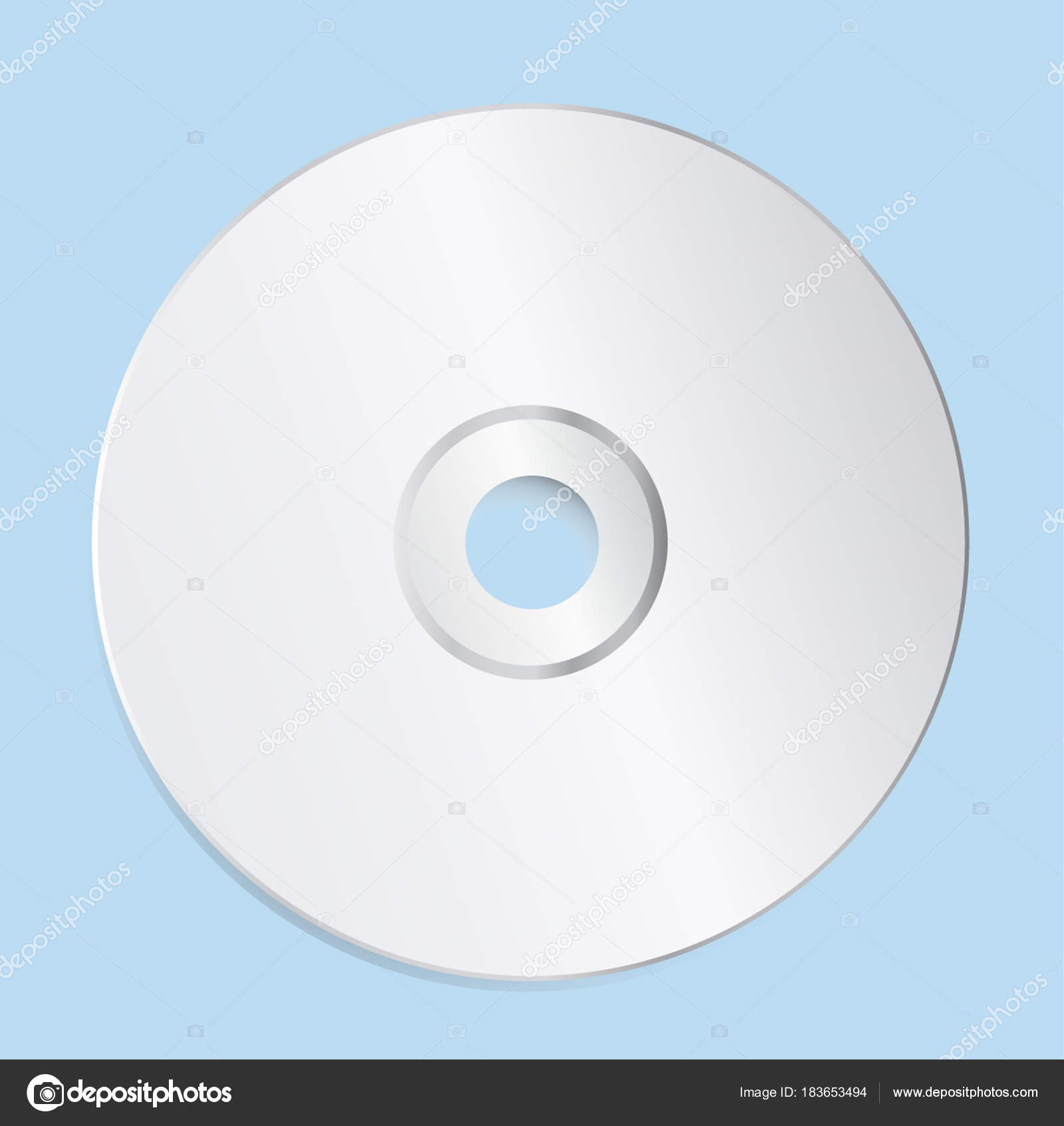 blank cd template on blue background with shadow vector illustr