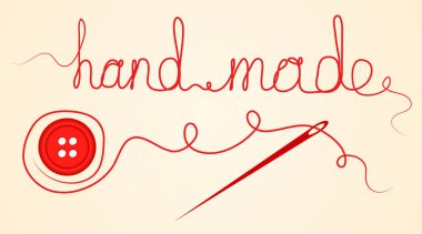 Dikiş el yapımı tasarımı öğesi düğmesi, aksesuarlar, iğne bir