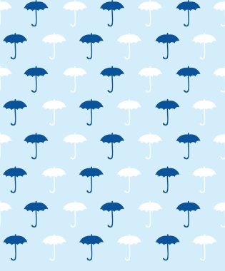 Şemsiye ile mavi model. Vektör çizim