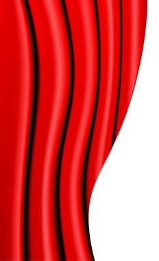 Tiyatro veya sinema aşamada beyaz üzerine kırmızı perde. Vektör Illustra