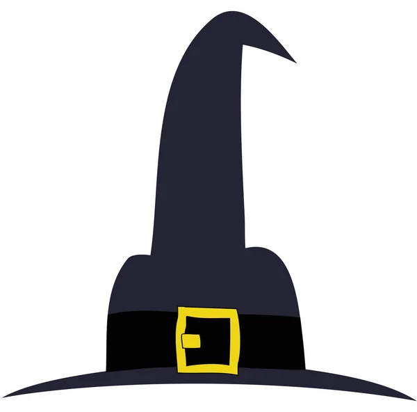 Black Witch Hat Halloween — Stock Vector