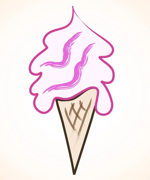 覆盆子冰淇淋图标。矢量插画, eps 10 — 图库矢量图片