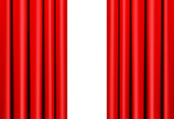 Röd gardin på teater eller film scen på vitt. Vektor illustration — Stock vektor