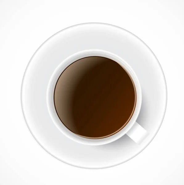 Caffè nero in tazza bianca. Illustrazione vettoriale — Vettoriale Stock