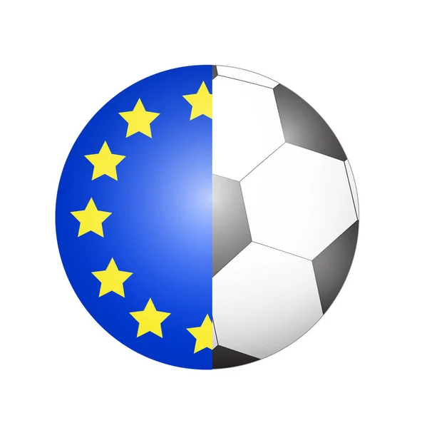 Vector - de vlag van de Europese Unie met Soccer Ball achtergrond — Stockvector