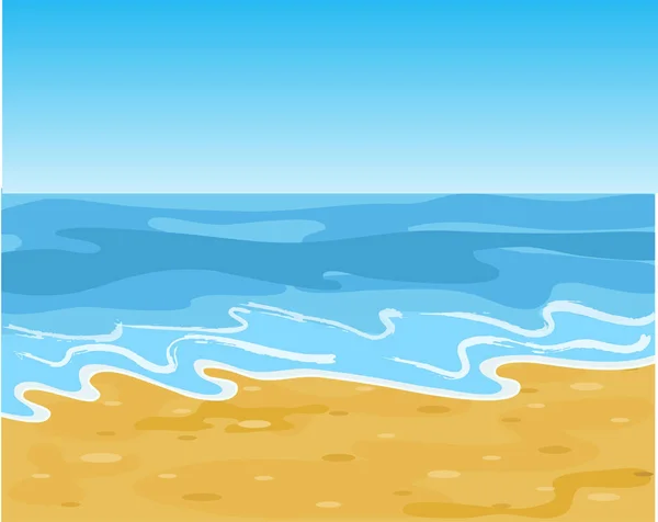 Sommaren havet sandstrand. Vektorillustration — Stock vektor