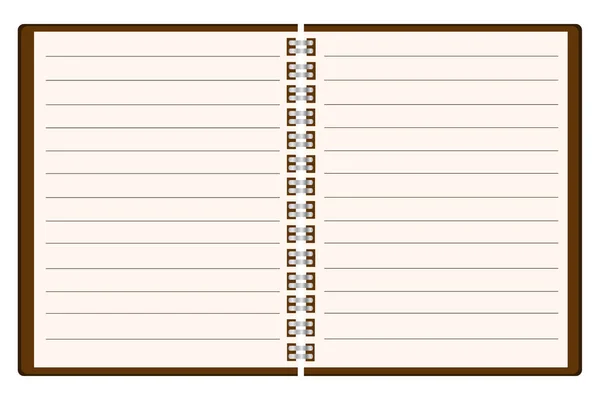 Blank Spiral Notebook Template. Vector Illustration — Stock Vector