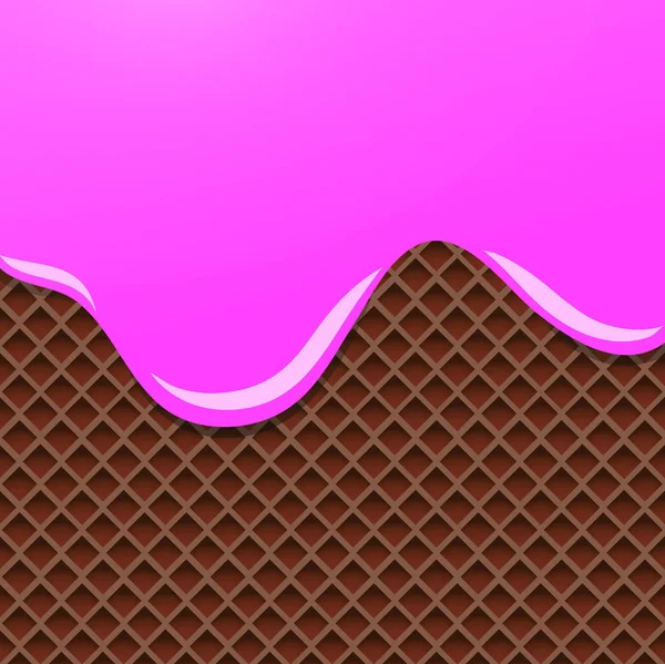 Crème fondue sur fond de galette de chocolat. Illustration vectorielle — Image vectorielle