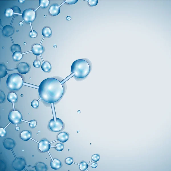 Diseño de moléculas abstractas. Átomos. Estructura molecular con azul — Archivo Imágenes Vectoriales