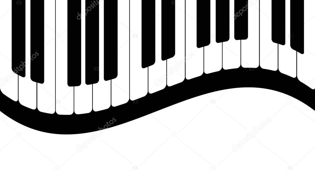 Black and White Piano Keys. Vector Illustration