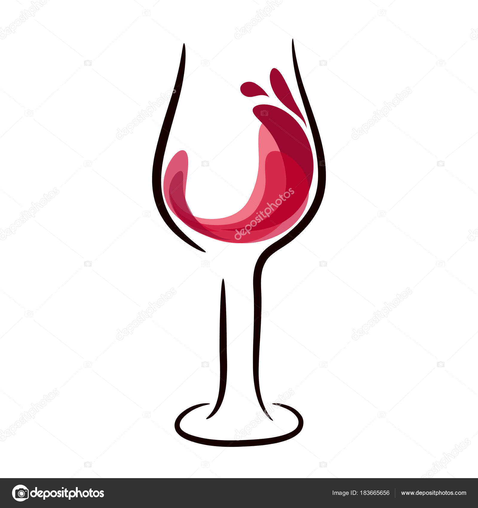 Download Glass Of Red Wine With Splash Hand Draw Stock Vector Logo Illu Stock Vector C Vovanivan 183665656 PSD Mockup Templates