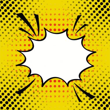 Çizgi film, çizgi roman konuşma balonu popüler sanat tarzı, vektör illustrati