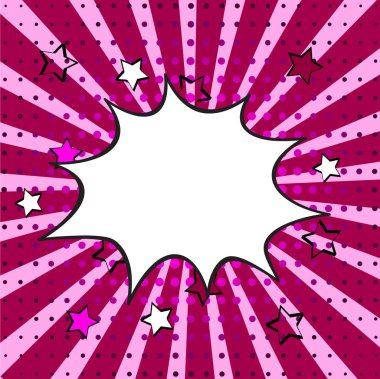 Boş dinamik komik konuşma balonu noktalar ve yıldız. Vektör co