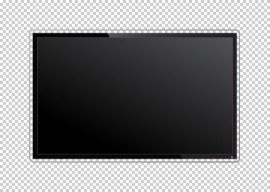 Gerçekçi Tv ekranı. Modern şık lcd panel, led türü. Büyük c