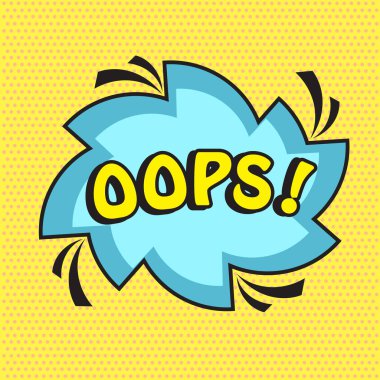 Oops buble komik kelime. Pop art comic retro vektör illustratio
