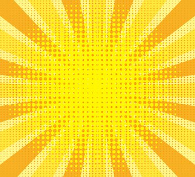 Retro komik sarı arka plan raster degrade yarı ton, hisse senedi ve