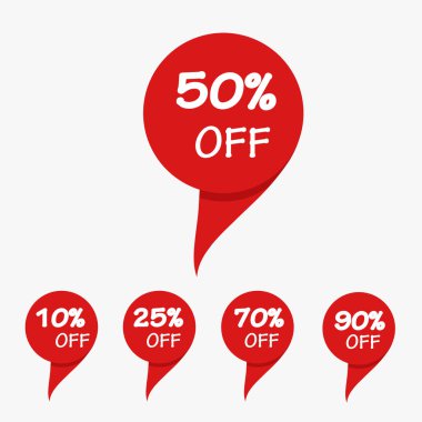 Özel Fırsat Satılık kırmızı etiket vektör illüstrasyon izole. İndiri