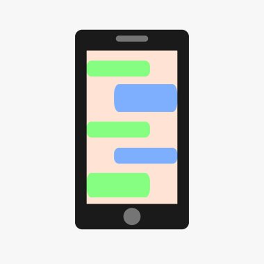 Hareket eden telefon. Vektör çizim. Sosyal ağ kavramı. Vecto
