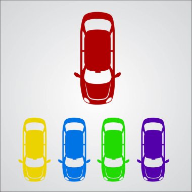 Park bölgesi signalcolor araba simge vektör çizim tasarım