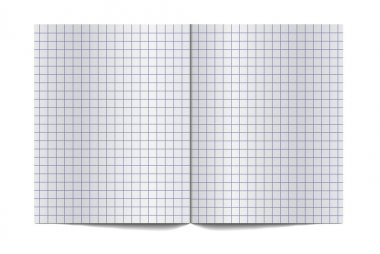 Alıştırma kitabı yazmak için boş sayfaları ile yayıldı. Hisse senedi vektör