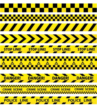 Black and yellow police stripe border, construction, danger caut clipart