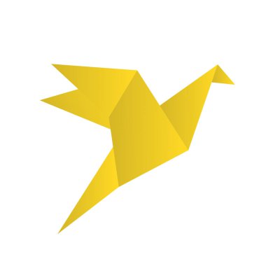 Beyaz, hisse senedi vektör illüstrasyon izole origami kuş vinç