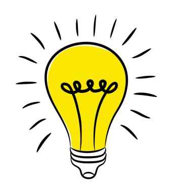 Ampul - yaratıcı kroki çizmek vektör çizim. Elektrik l