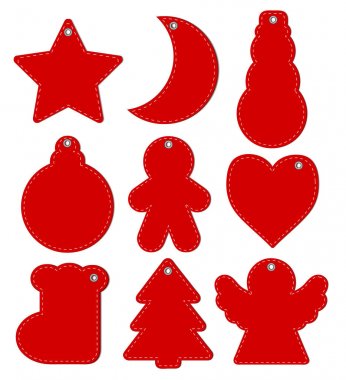Kırmızı Hangtags Noel ve yeni yıl, hisse senedi vektör çizim
