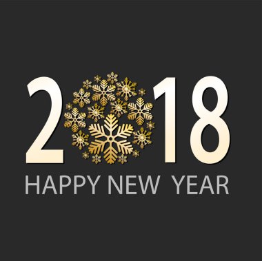 Kırmızı dekor top, hisse senedi vec ile mutlu New 2018 yıl tebrik kartı