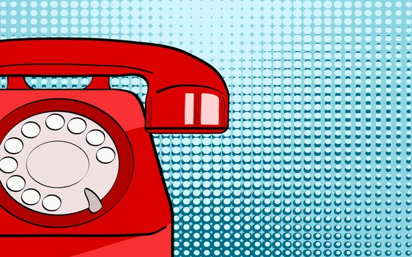 Поп-арт фон красный старый телефон на ярком фоне для yo — стоковый вектор