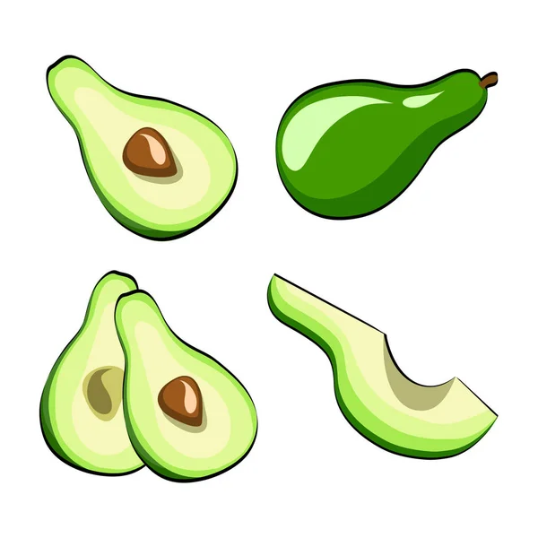 Avocado-Gemüse im Pop-Art-Retro-Comic-Stil. Vektorillus — Stockvektor