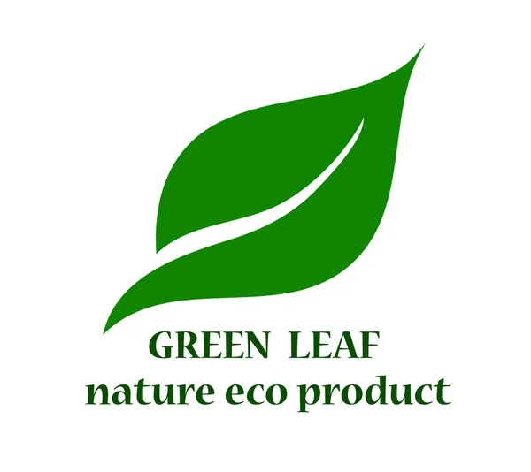 Grüne Blatt Bio-Öko-Logo Design-Vorlage. Vektorillustrationen — Stockvektor