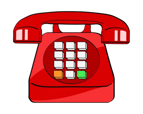 Красный старый телефон в стиле поп-арта ретро-комикс на белом фоне . — стоковый вектор