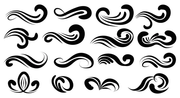 Swirly curl mönster isolerad på vit bakgrund. Vector f — Stock vektor