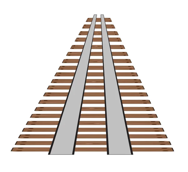 Järnvägsspår eller järnväg vägen linjen på vit bakgrund. En del av st — Stock vektor