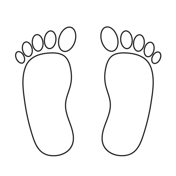 Huellas de pies. Negro sobre blanco. Stock vector ilustración — Archivo Imágenes Vectoriales