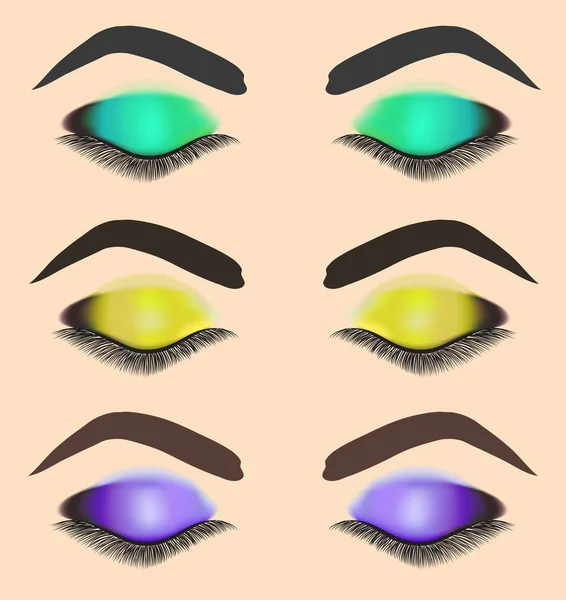 Illustration vectorielle de stock de différents maquillage des yeux — Image vectorielle